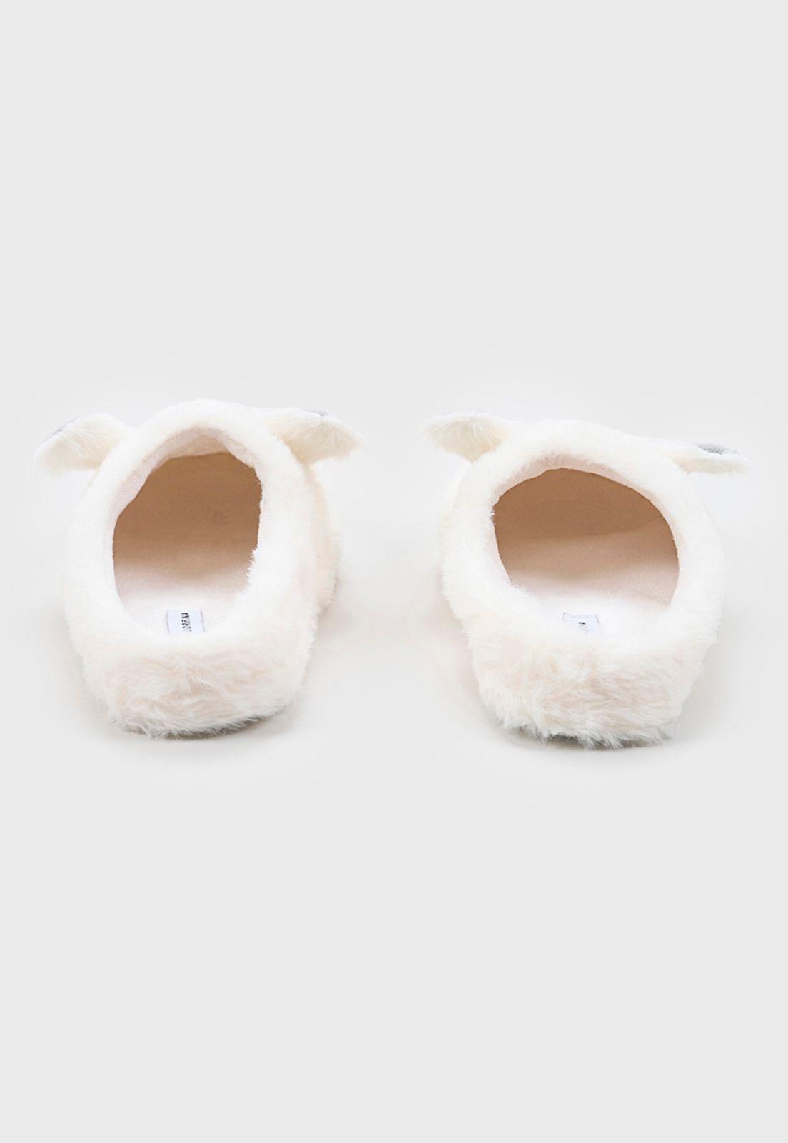 Pantuflas Mujer Oveja Blanco Corona-3