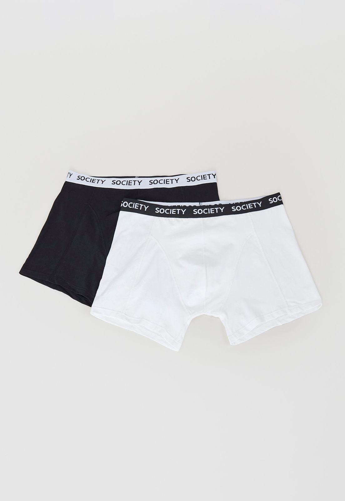Bóxer Hombre Bipack Mix Negro/Blanco Liso Corona-0