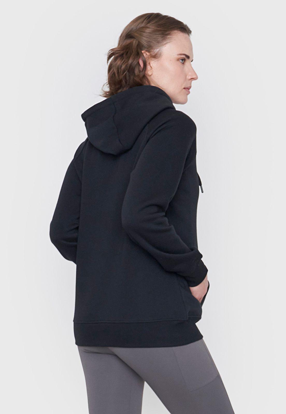 Polerón Mujer Deportivo Zipper Negro Corona-1