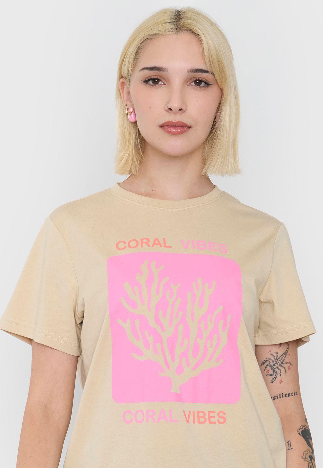 Polera Mujer Beige Fun Regular Corona-2