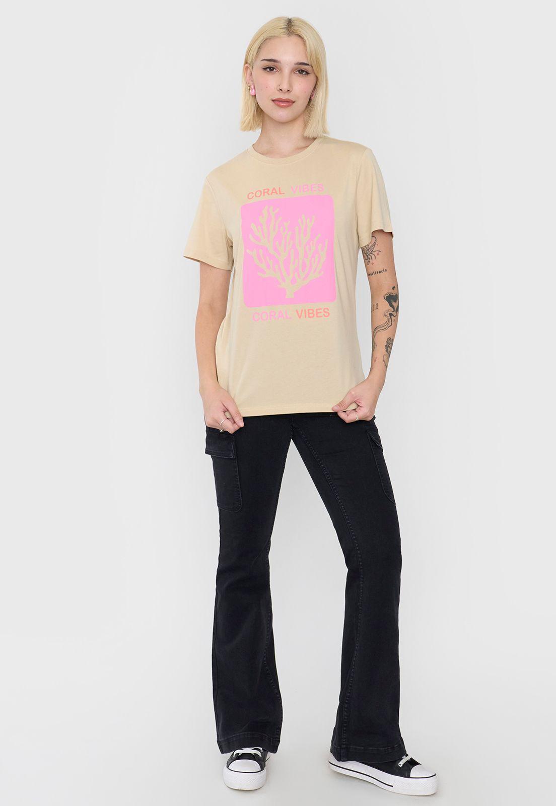 Polera Mujer Beige Fun Regular Corona-3