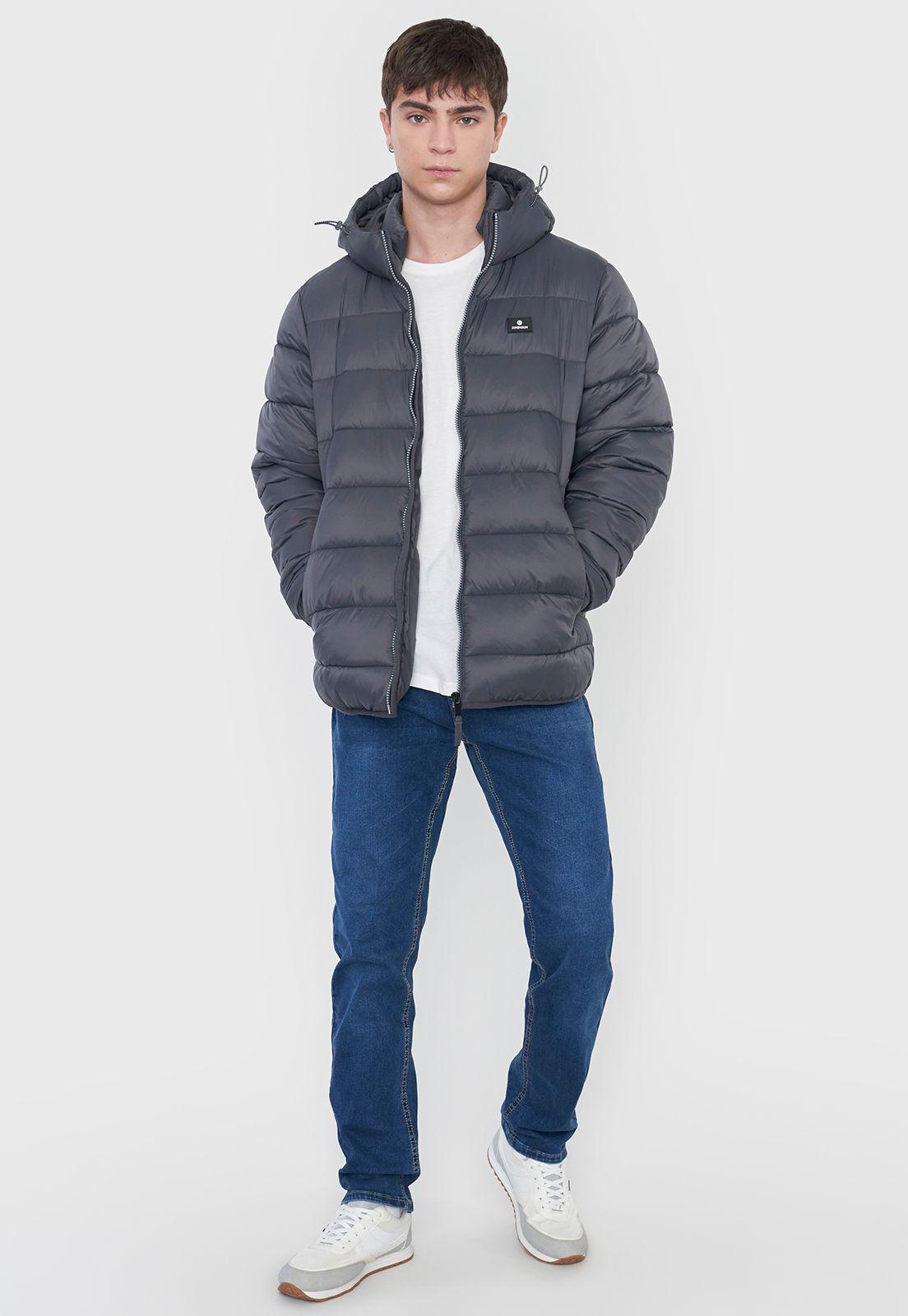 Parka Hombre Lisa Gris Oscuro Corona-3