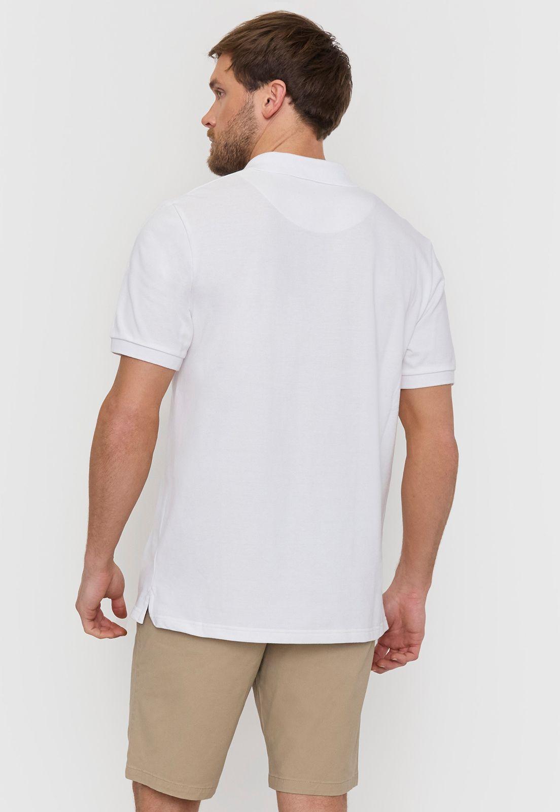 Polera Hombre Lisa Piqué Blanco Corona-2