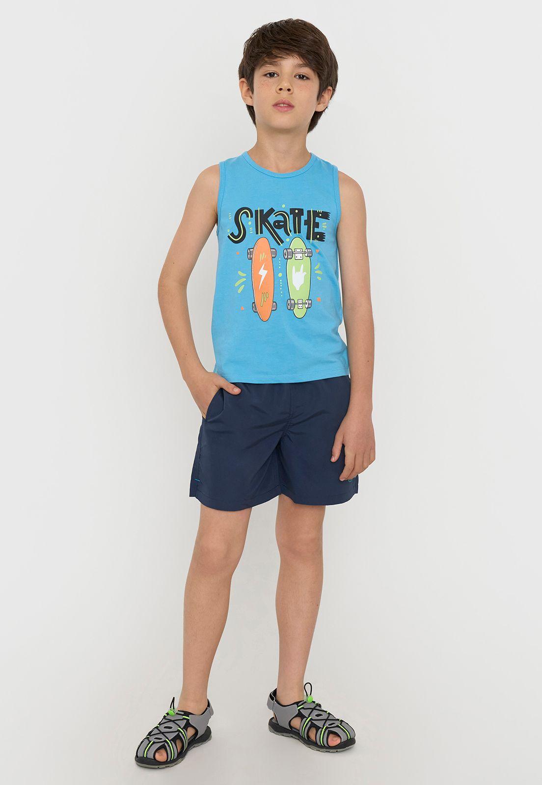 Polera Niño Kids Tank Celeste Corona-3