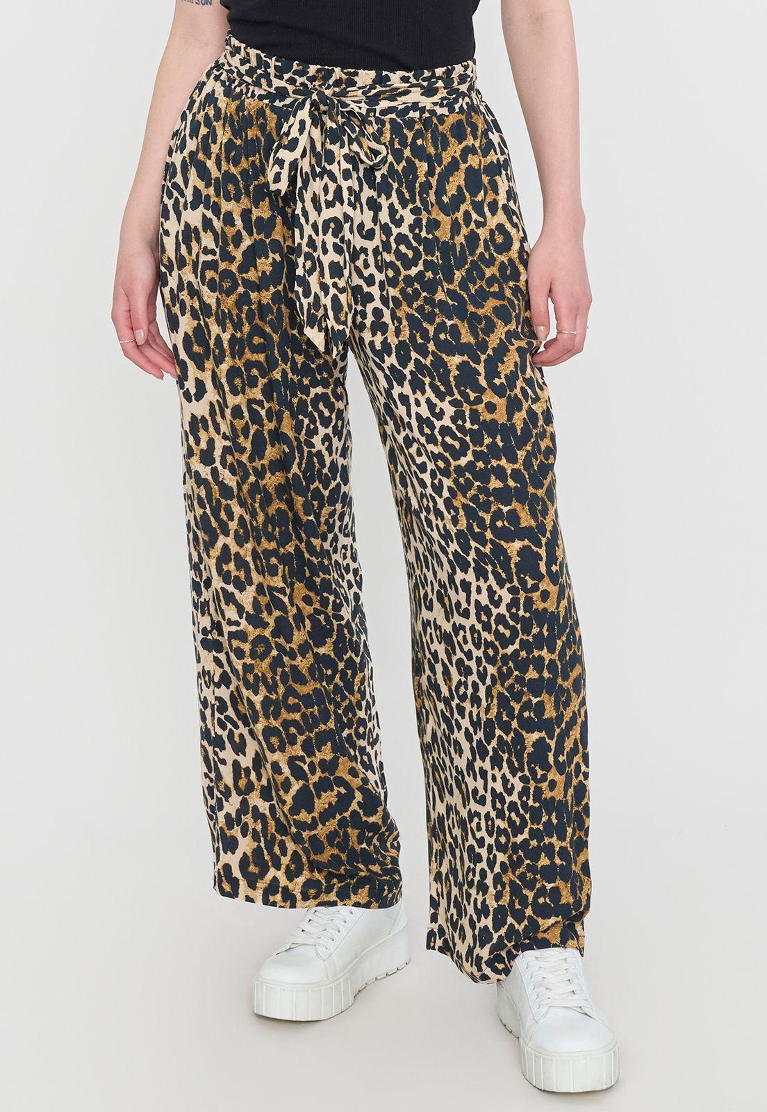 Pantalón Mujer Fluido Printeado Animal Print Corona-1