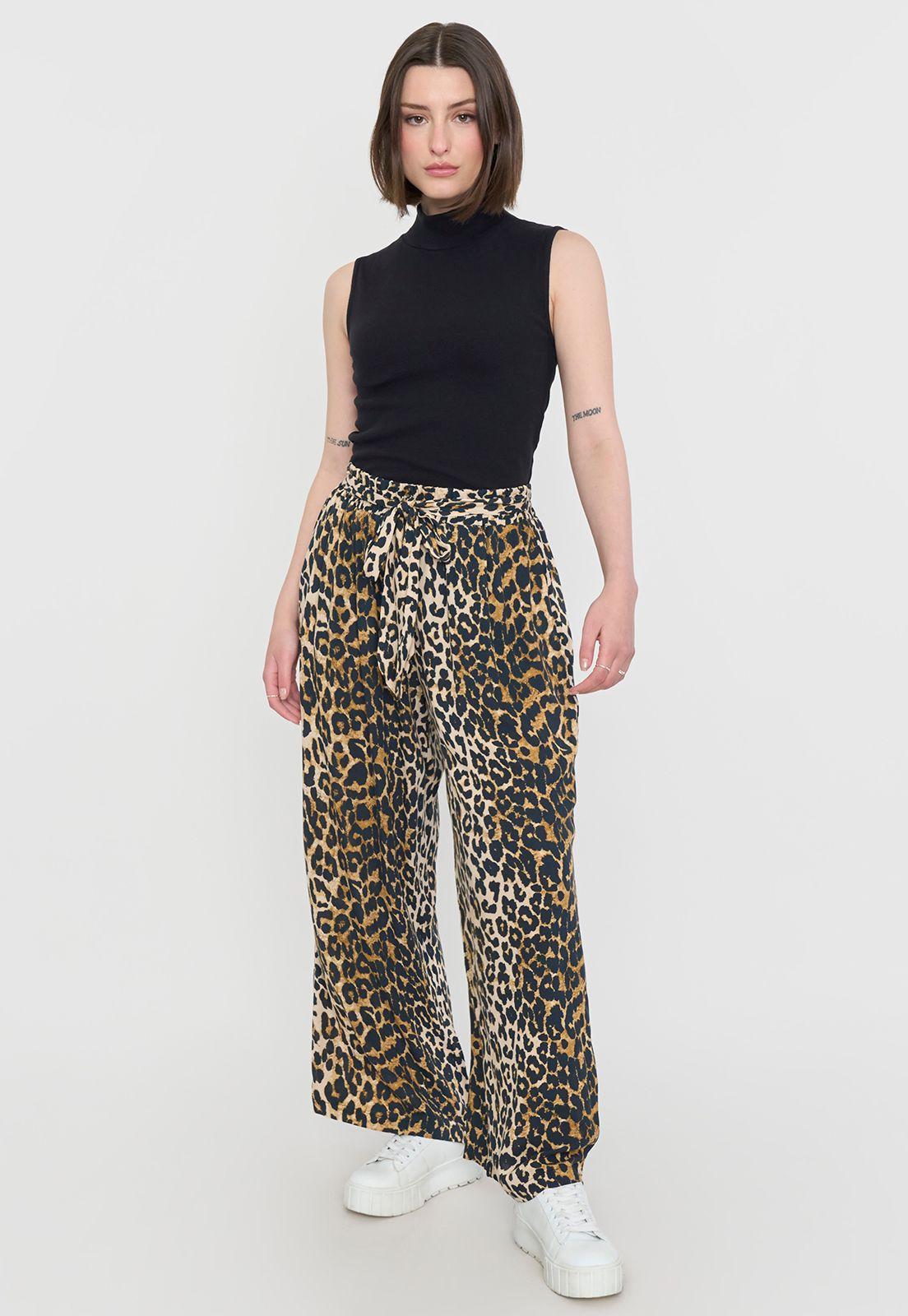 Pantalón Mujer Fluido Printeado Animal Print Corona-3