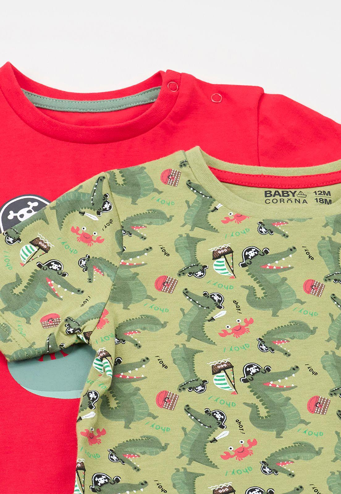 Polera Bebe Niño Bipack Rojo Corona-2