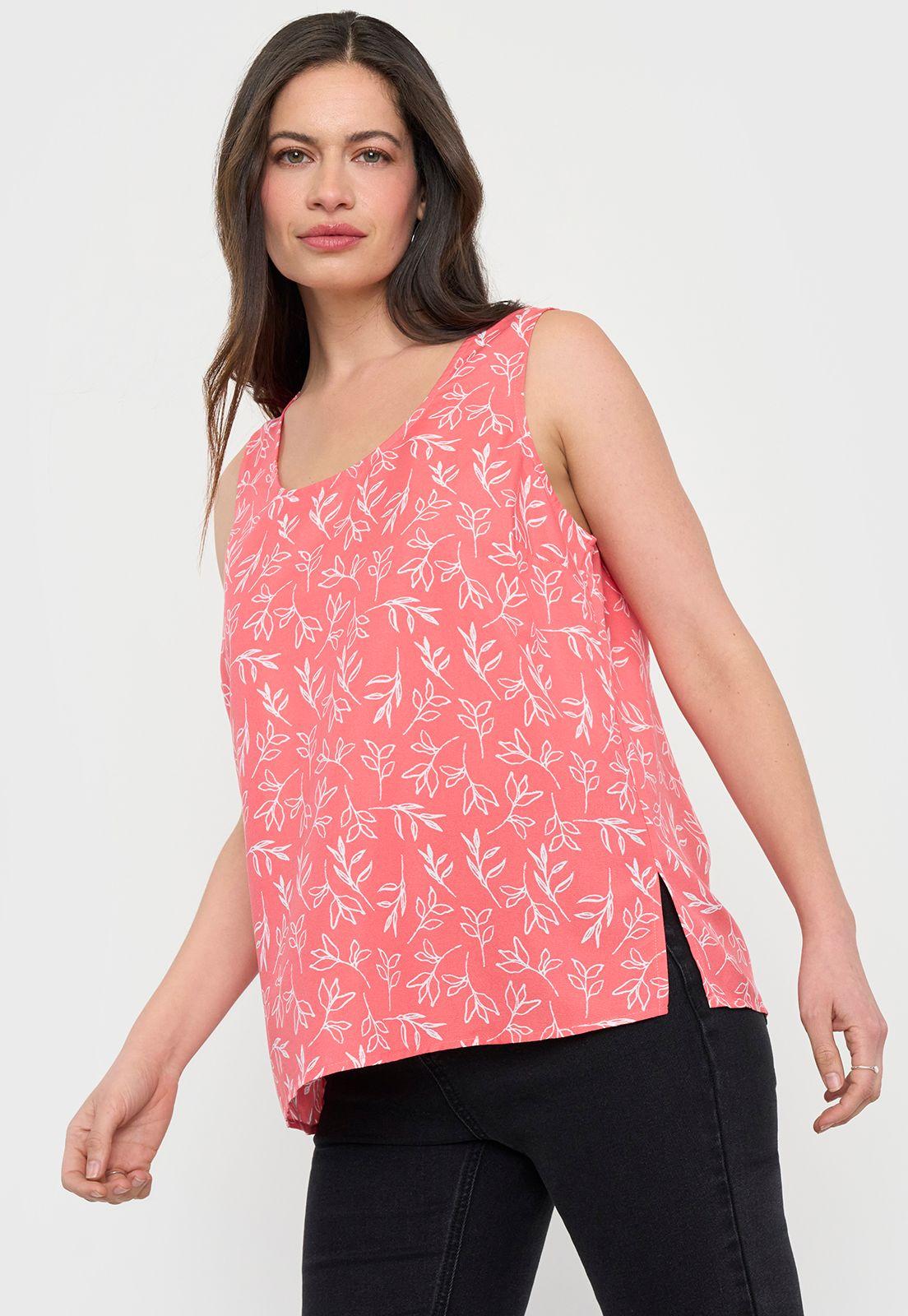 Blusa Mujer S/M Cuello Redondo Coral Print Corona-0