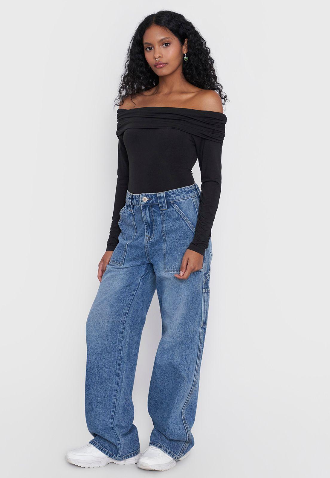 Body Mujer M/L Off Shoulder Negro Corona-3