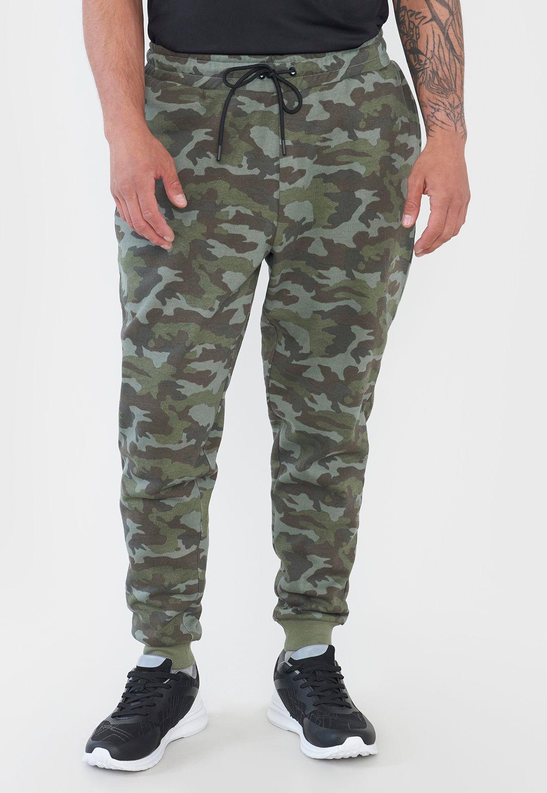 Buzo Hombre Deportivo Jogger Print Verde Corona-1