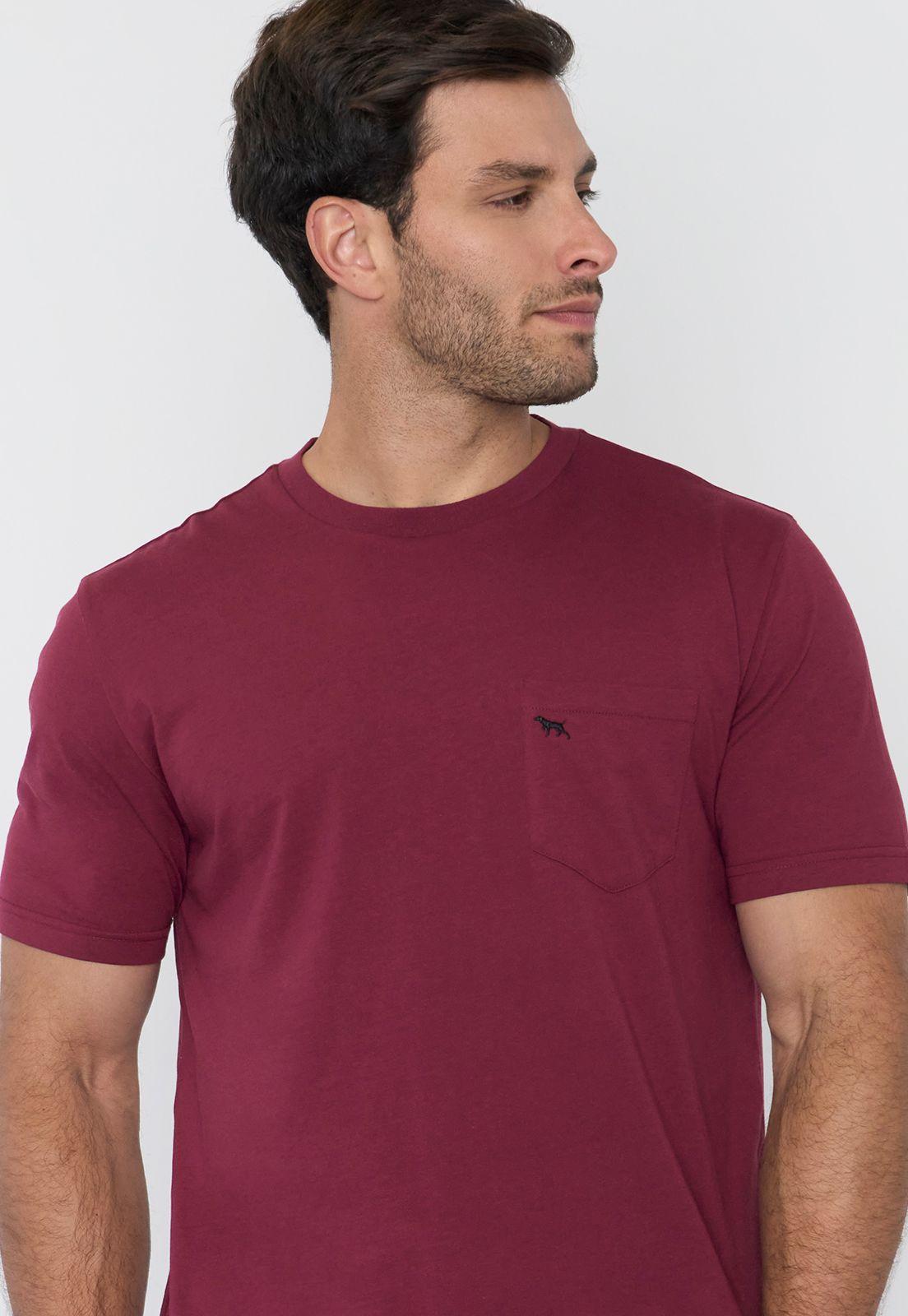 Polera Hombre Cneck Bolsillo Burdeo Corona-2