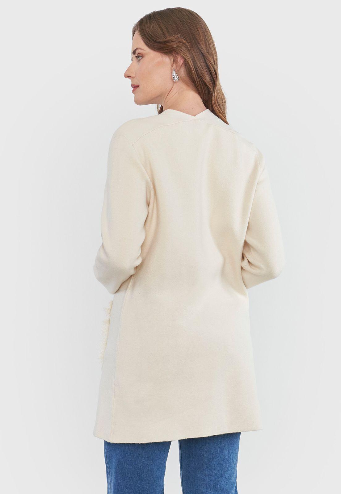 Sweater Mujer Cárdigan Flecos Azul Marino Corona-1