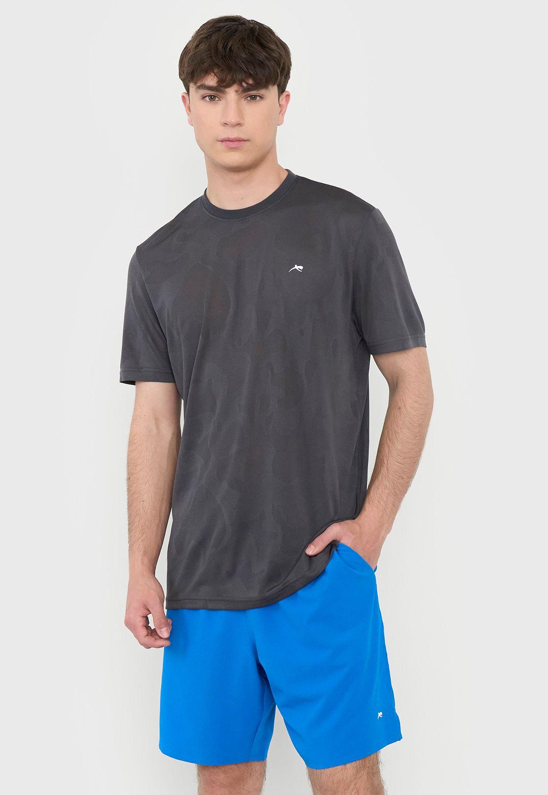 Polera Hombre Deportiva Texturizada Charcoal Corona-0