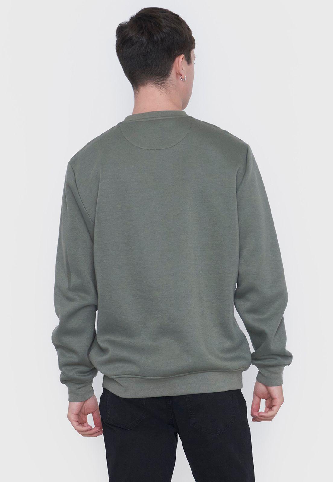 Polerón Hombre Round Neck Liso Verde Corona-1