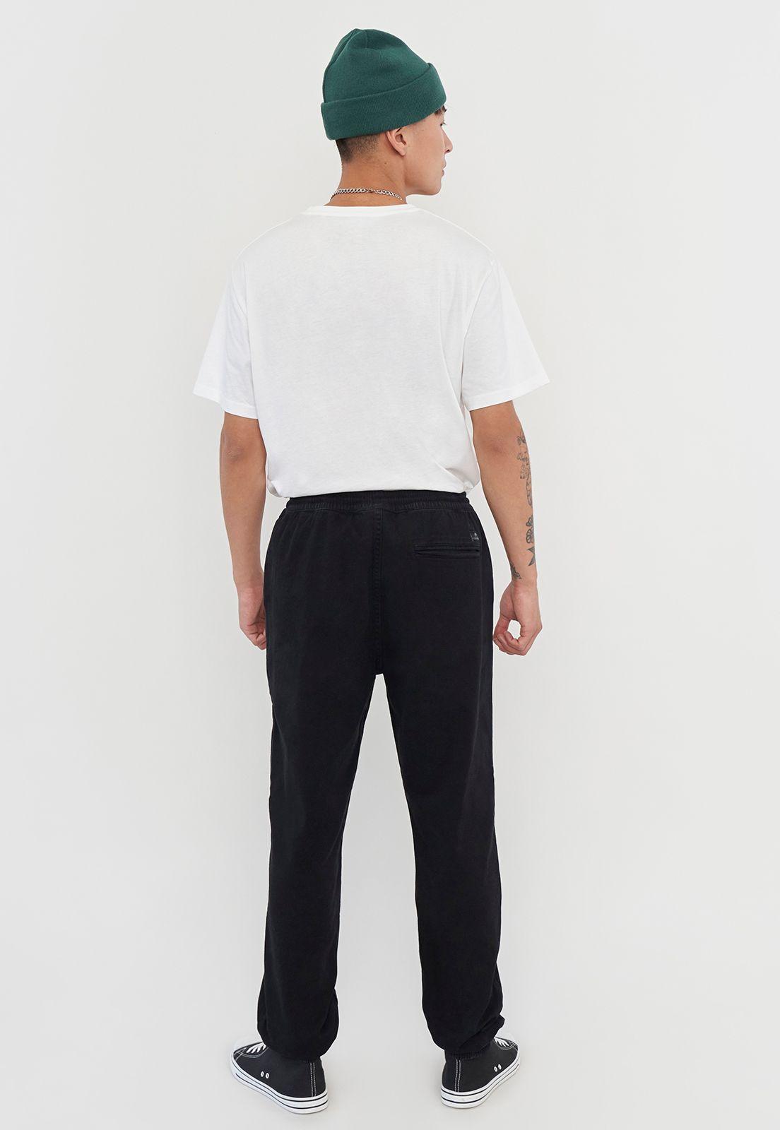 Pantalón Hombre Jogger Fit Twill Negro Liso Corona-2