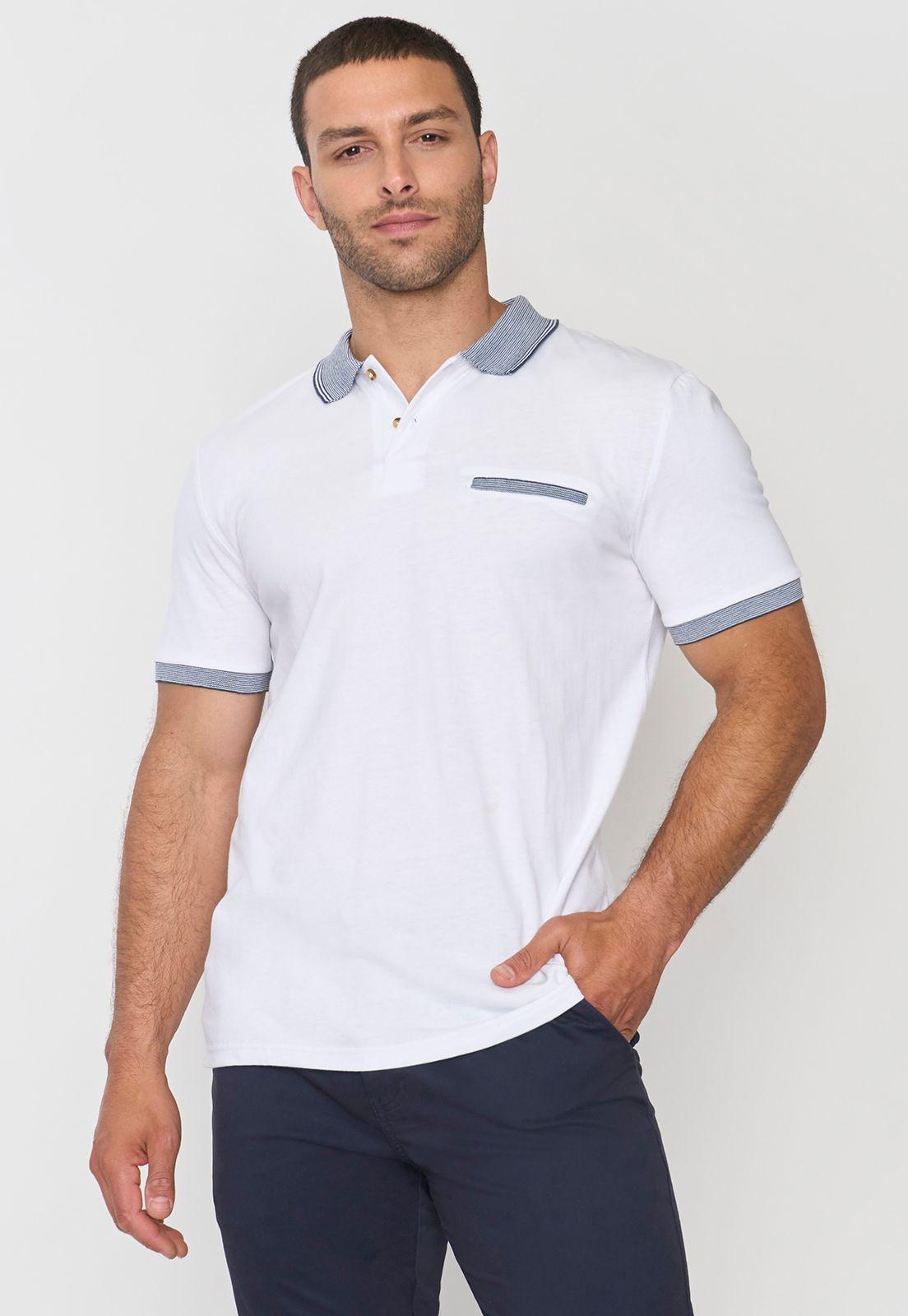 Polera Hombre Preppy Blanco Corona-0