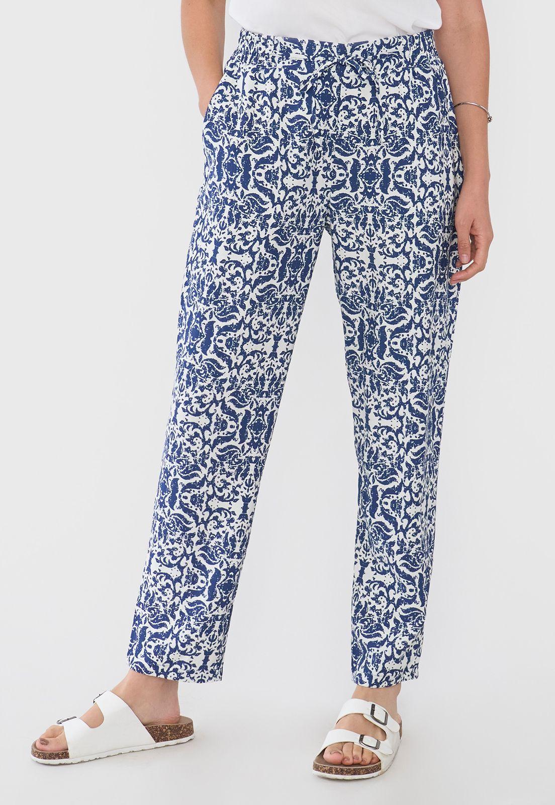 Pantalón Mujer Lazo Print Azul Corona-1