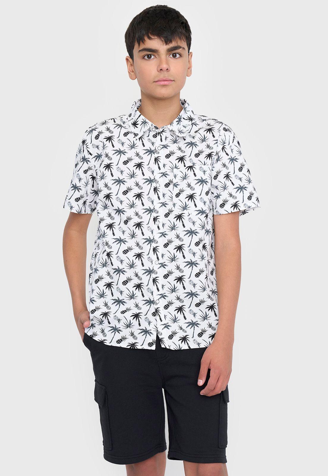 Camisa Niño Teen Fullprint Blanco Corona-0