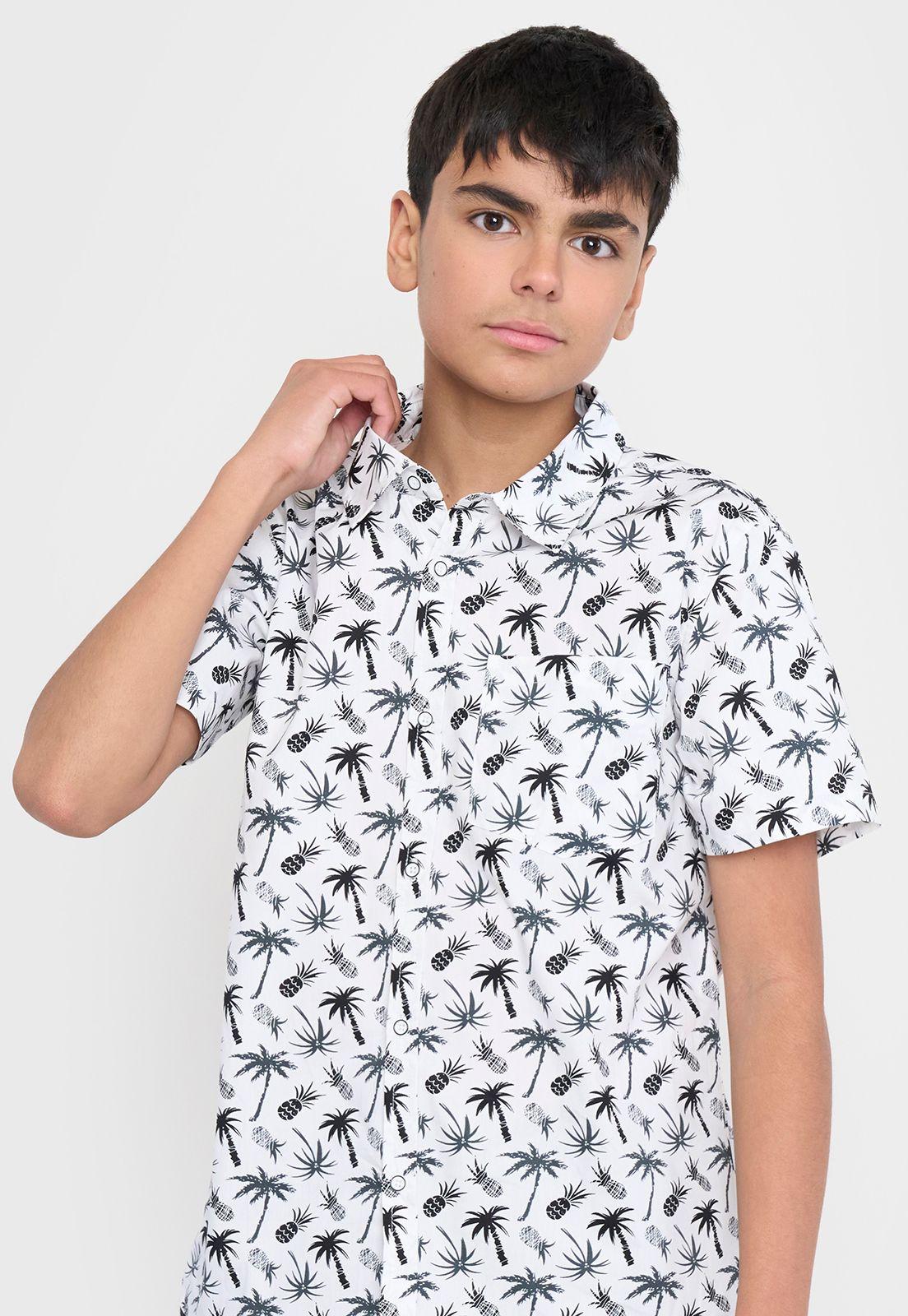 Camisa Niño Teen Fullprint Blanco Corona-2