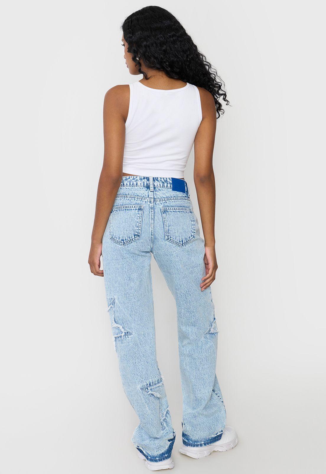 Jeans Mujer Straight Fit Noventero Azul Claro Corona-2