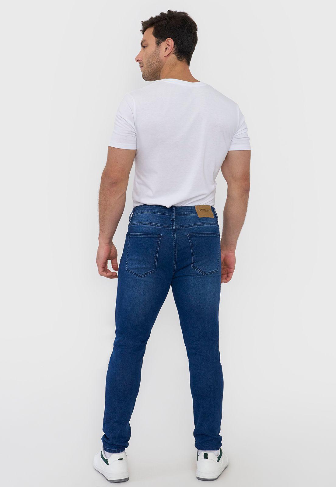 Jeans Hombre Skinny Spandex Azul Oscuro Corona-2