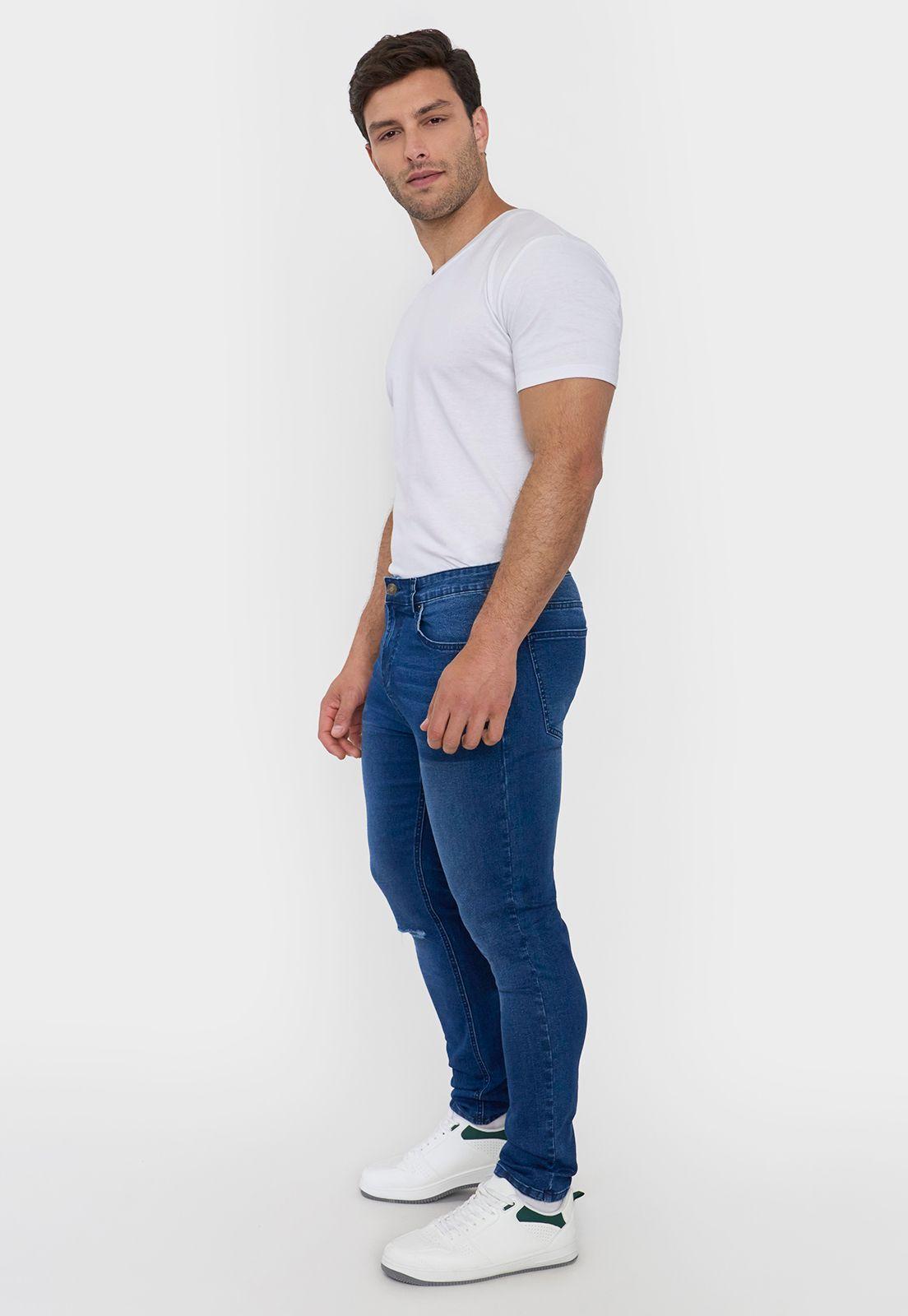 Jeans Hombre Skinny Spandex Azul Oscuro Corona-3