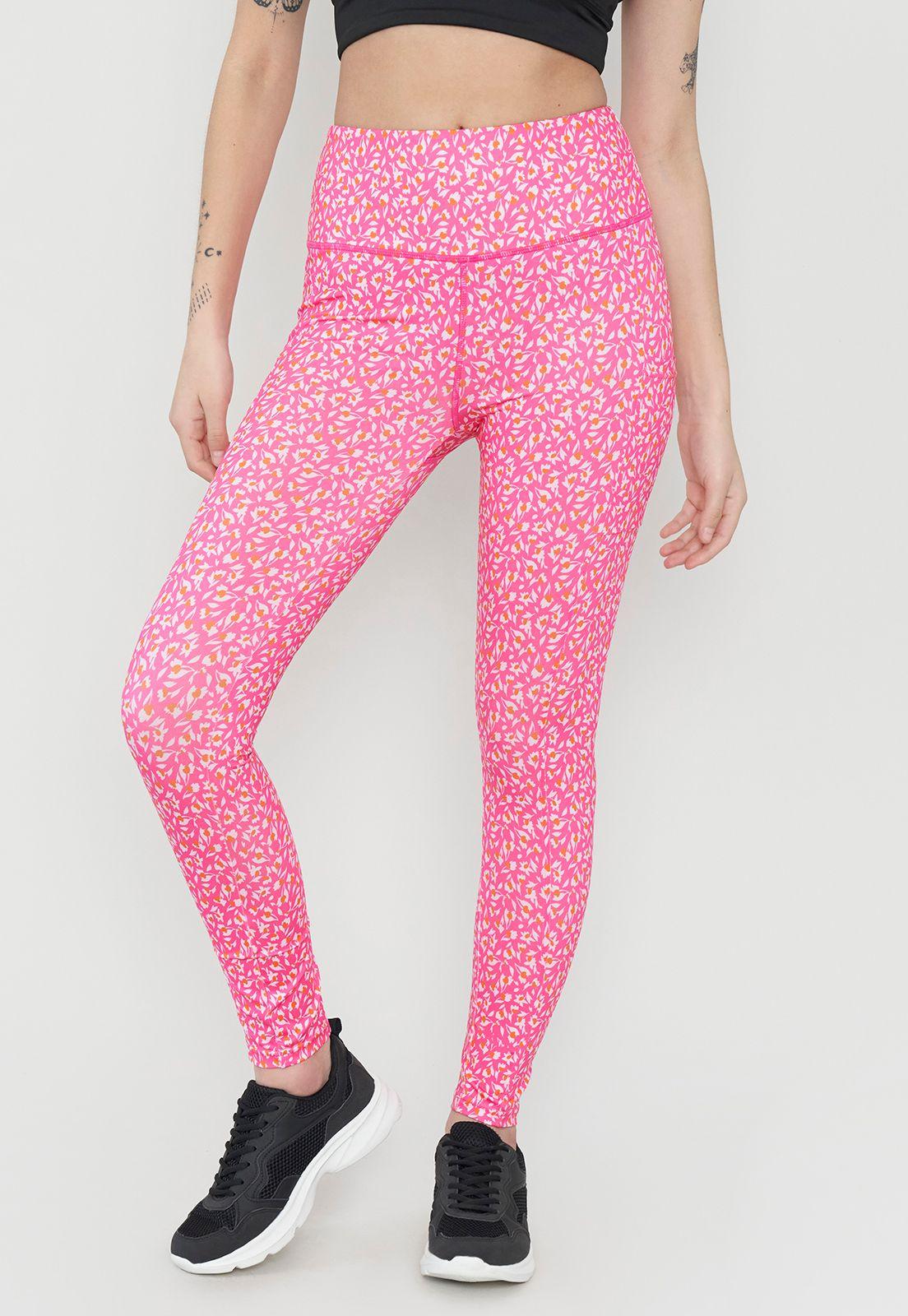 Calza Deportiva Mujer Pitillo Full Print Rosa Corona-0