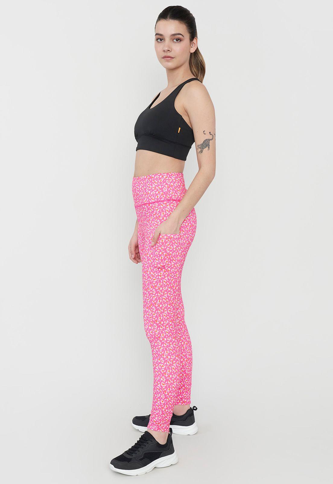 Calza Deportiva Mujer Pitillo Full Print Rosa Corona-1