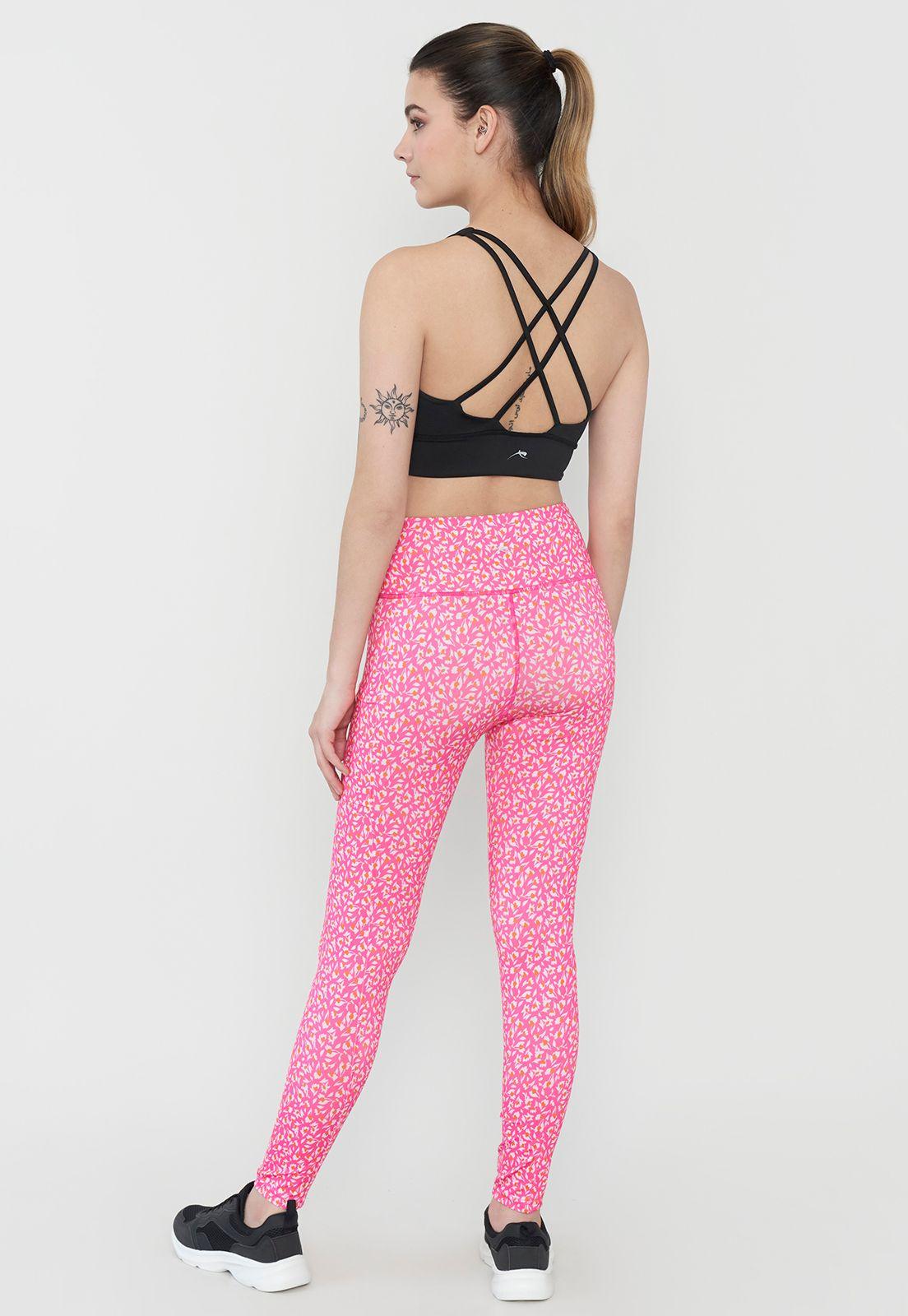 Calza Deportiva Mujer Pitillo Full Print Rosa Corona-2