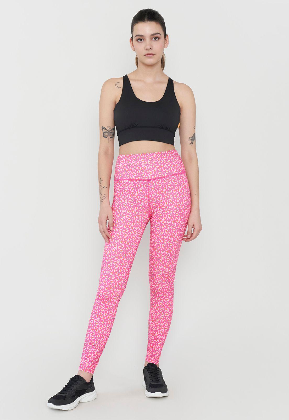 Calza Deportiva Mujer Pitillo Full Print Rosa Corona-3