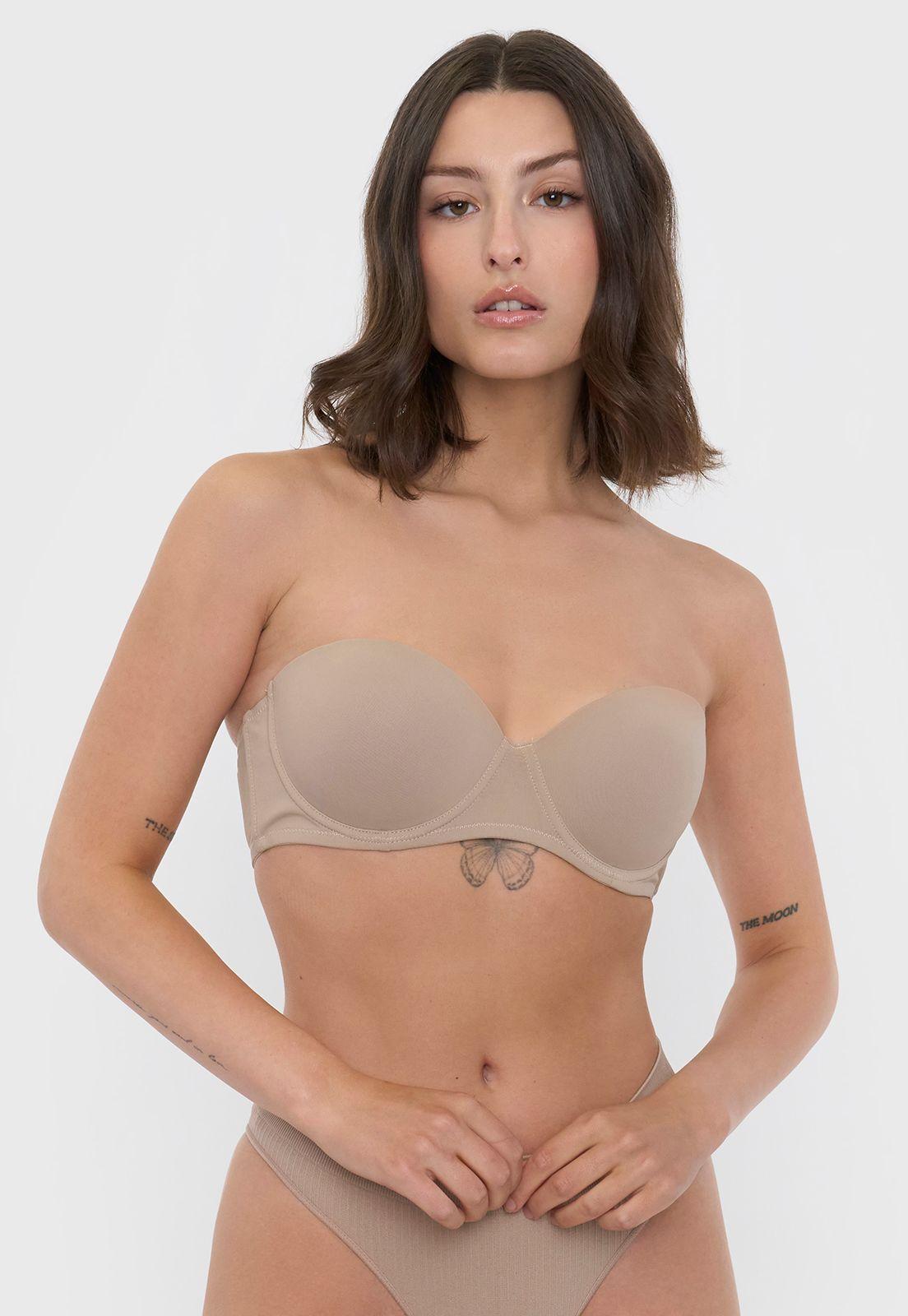 Sostén Mujer Strapless Copa C Beige Corona-0