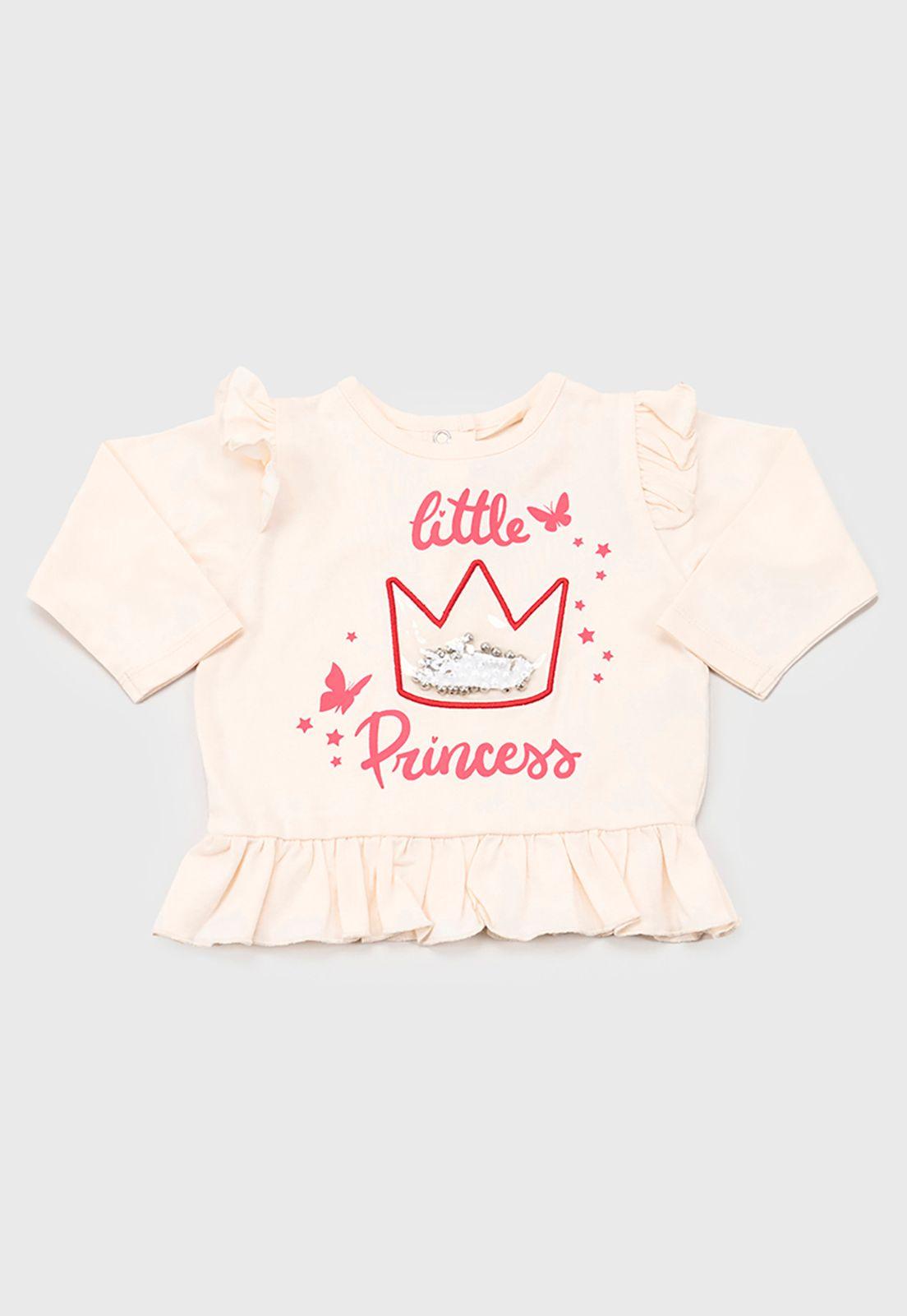 Polera Bebe Niña M/L Focal Vuelitos Ecru Corona-0