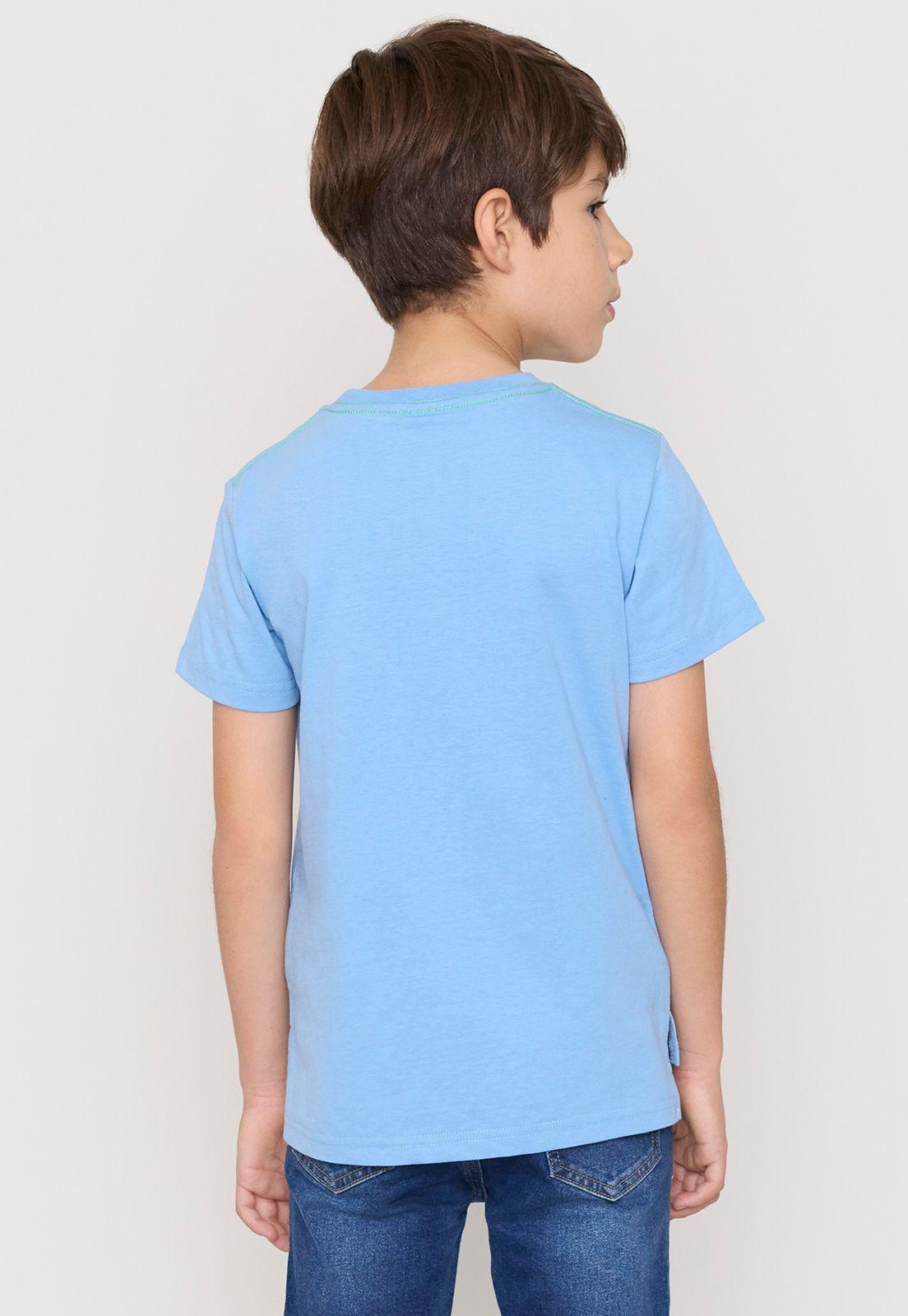 Polera Niño Kids MC Minecraft Celeste Corona-1