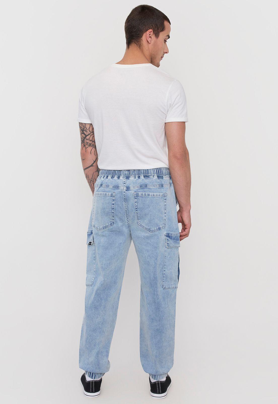 Jeans Hombre Cargo Jogger Fit Azul Claro Corona-2