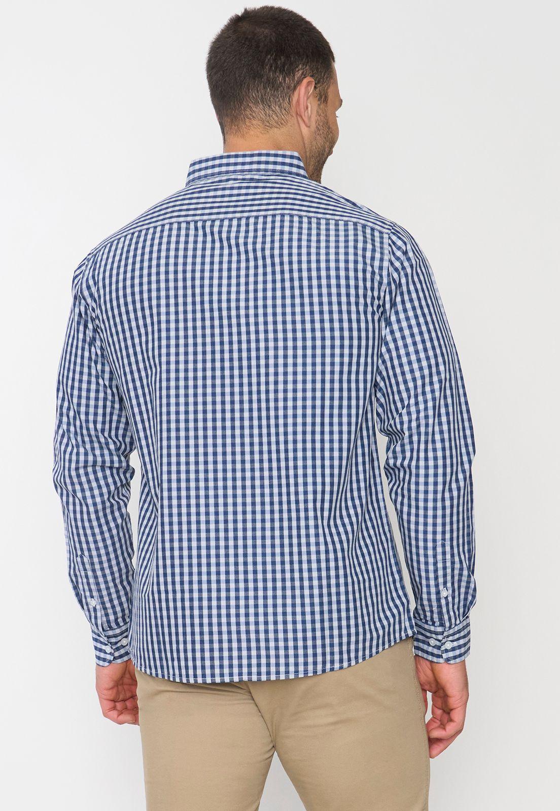 Camisa Hombre Escocesa Blanco Corona-1