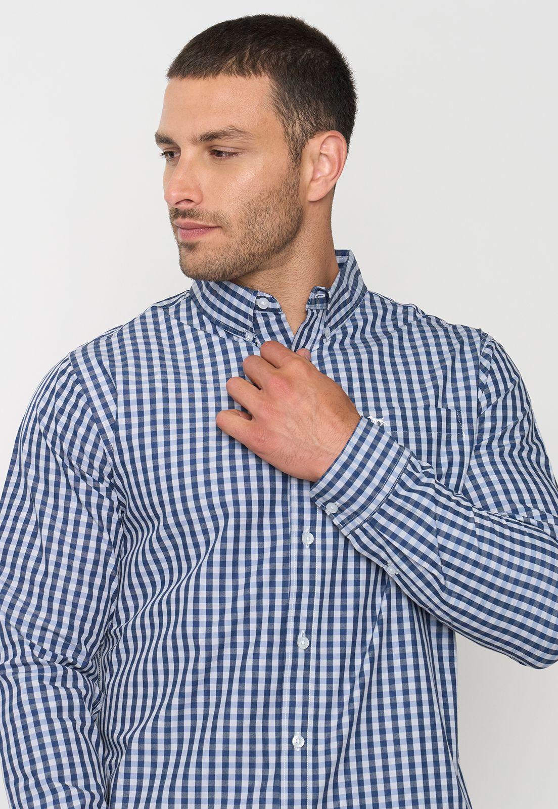 Camisa Hombre Escocesa Blanco Corona-2