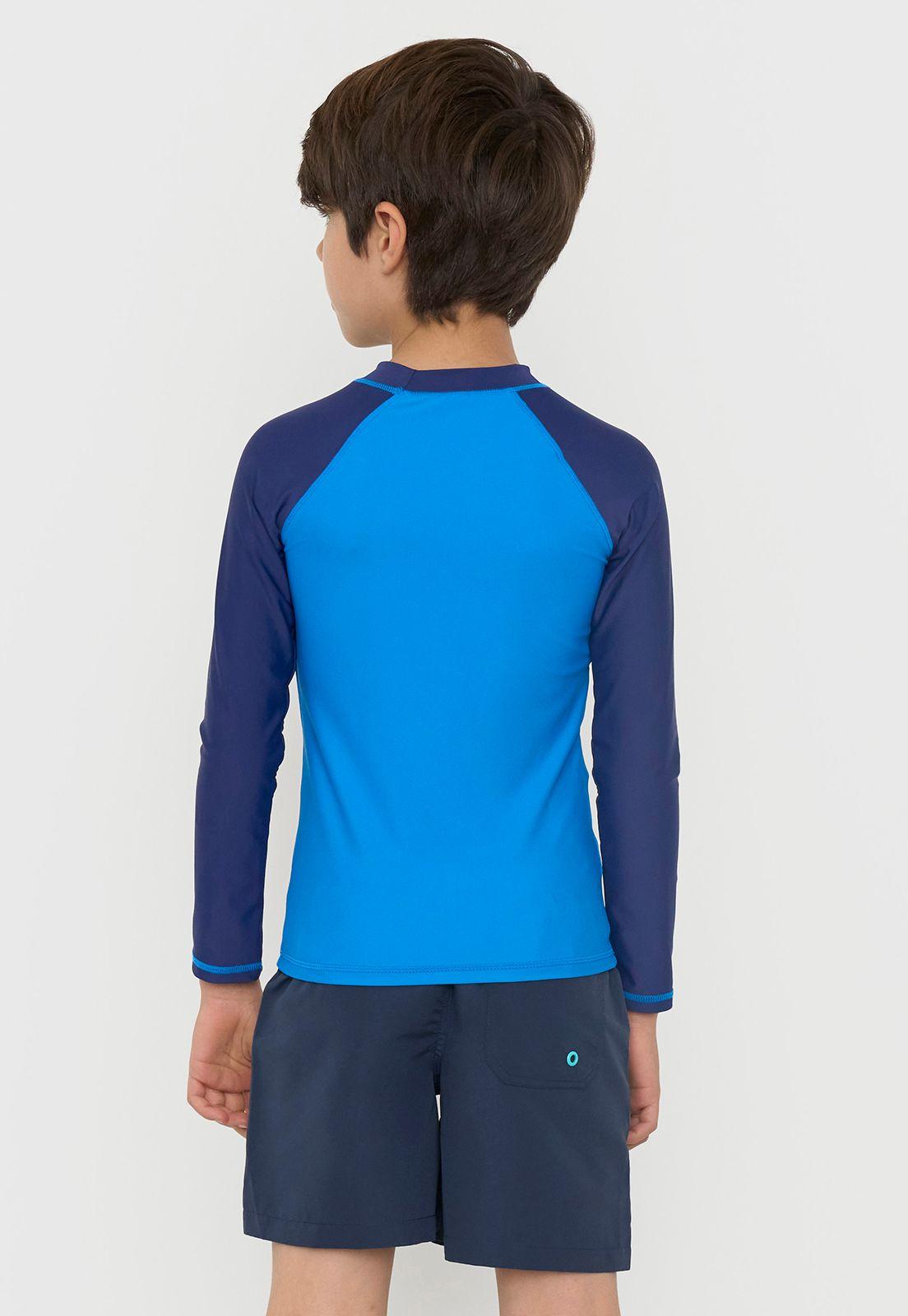 Traje De Baño Niño Kids Polera Manga Larga Azul Corona-1