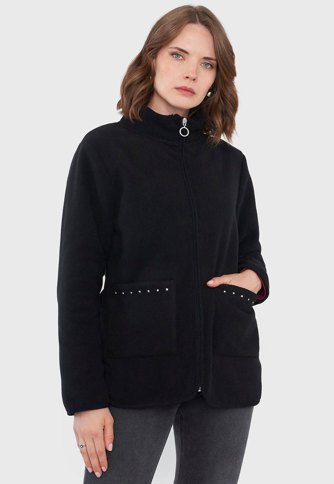 Polar Mujer Bolsillo Negro Corona-1