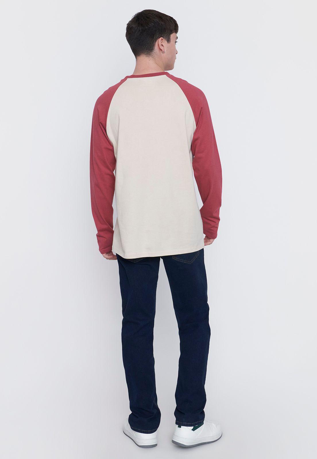Polera Hombre Manga Larga Raglan Rojo Corona-1