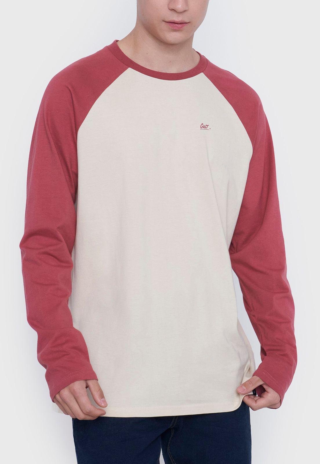 Polera Hombre Manga Larga Raglan Rojo Corona-2