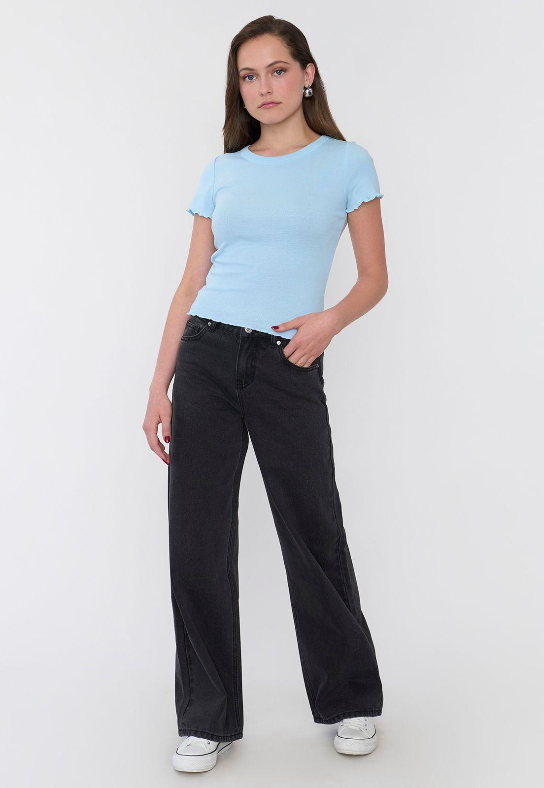 Polera Mujer Roulet Manga Corta Celeste Corona-3