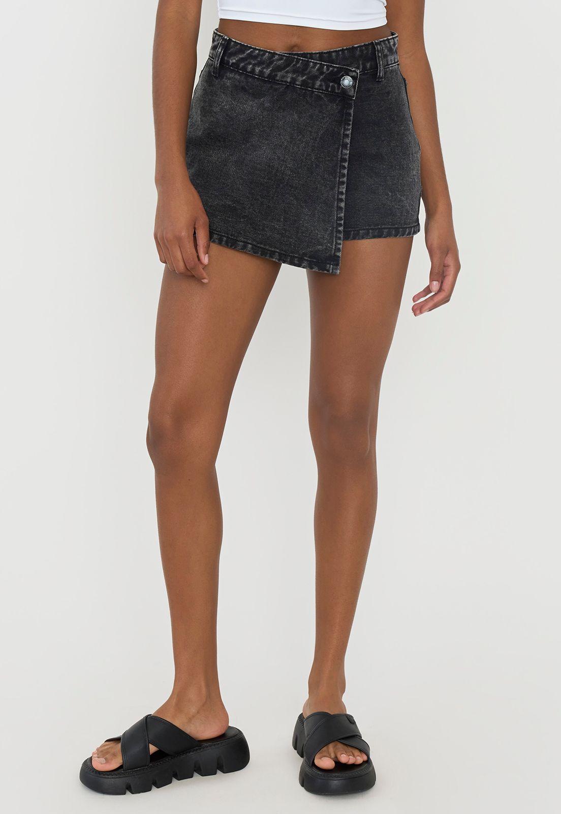 Skort Mujer Básico Negro Corona-1