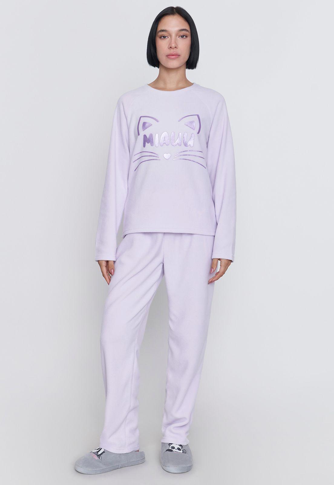 Pijama Mujer Polar Básico Lila Corona-0