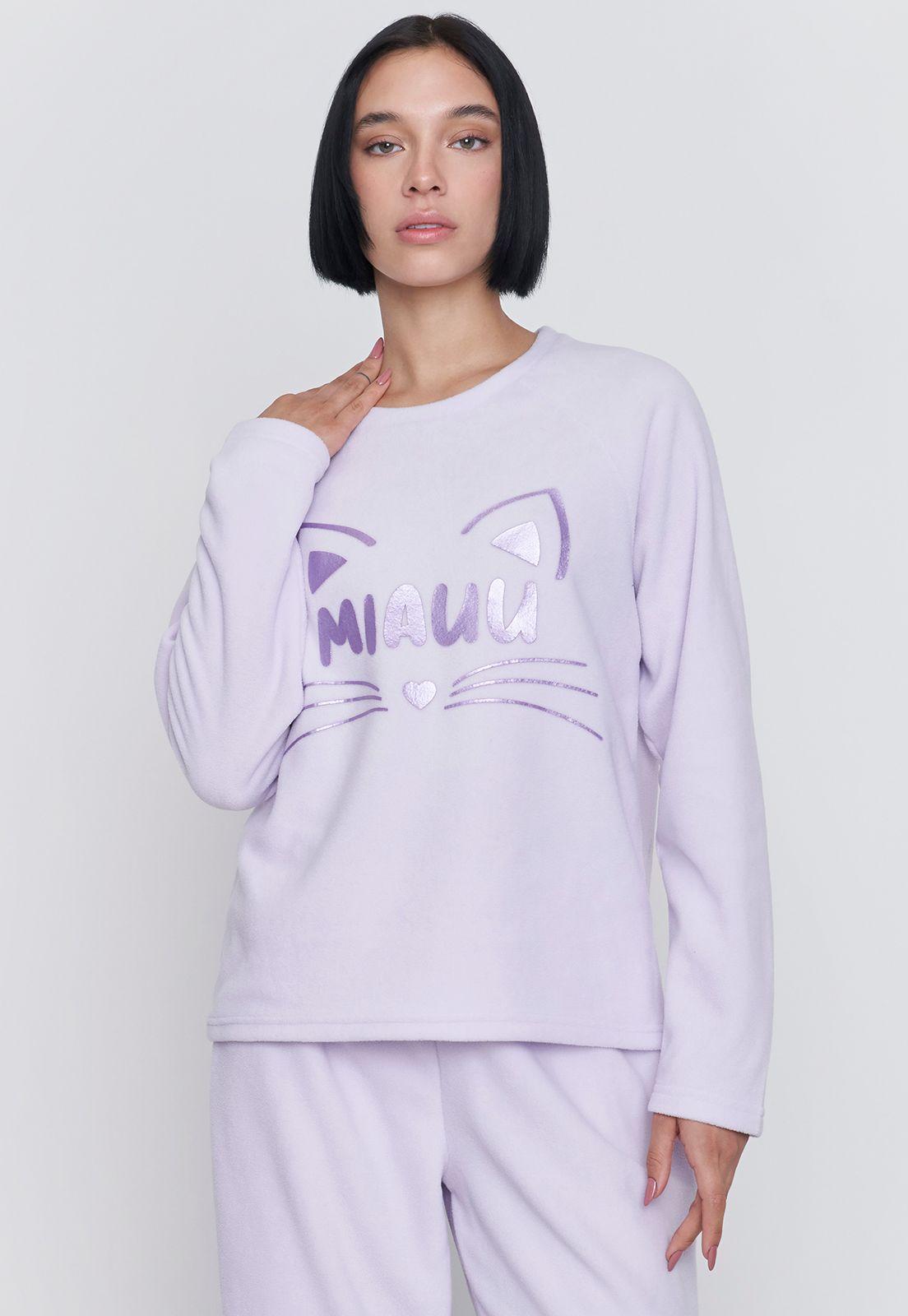 Pijama Mujer Polar Básico Lila Corona-2