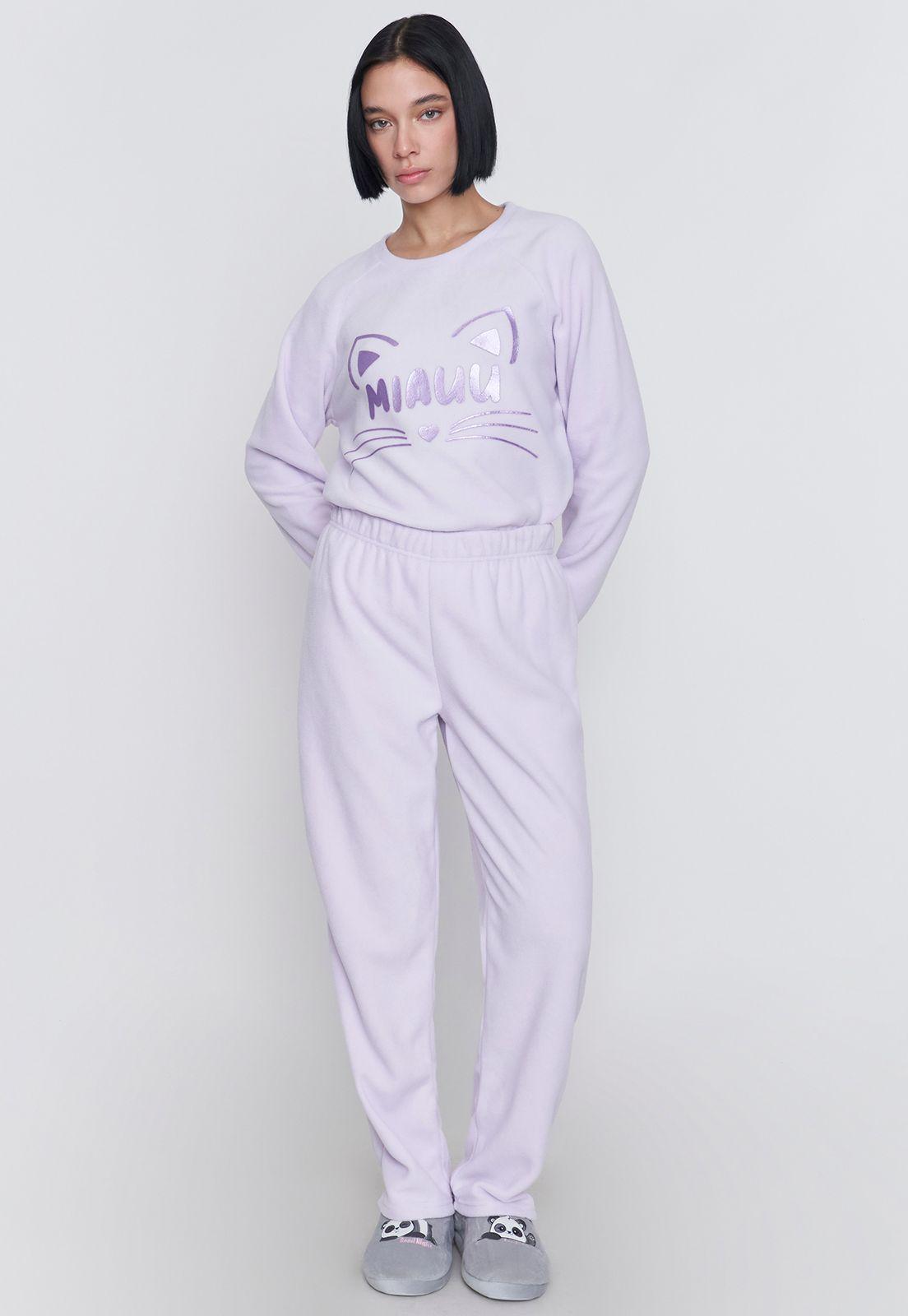 Pijama Mujer Polar Básico Lila Corona-3