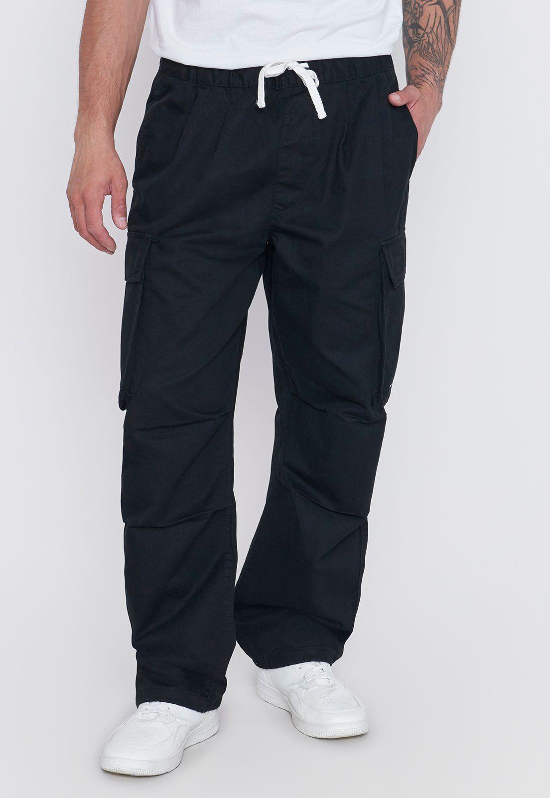 Pantalón Hombre Skater Cargo Negro Corona-1