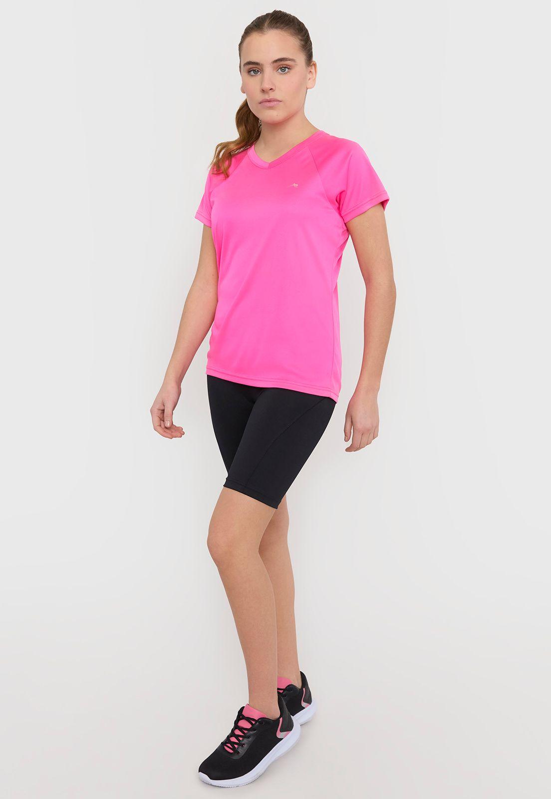 Polera Mujer Deportiva Fucsia V-Neck Corona-3