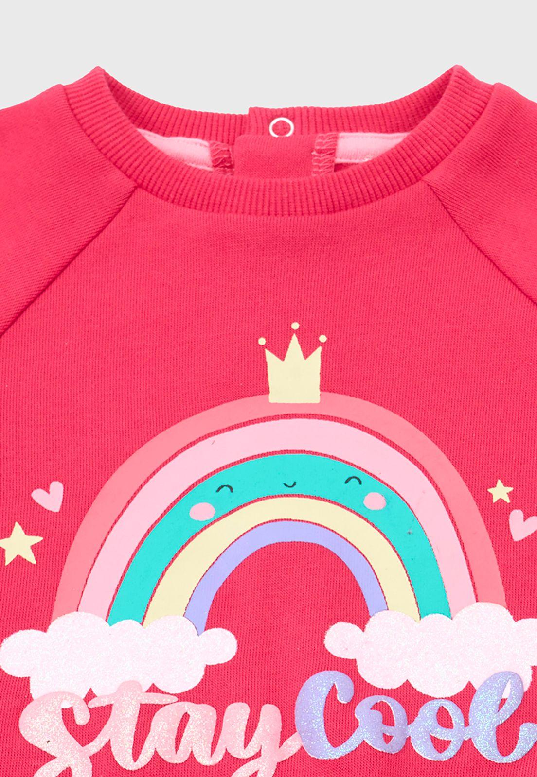 Poleron Bebe Niña Pullover Focal Fucsia Corona-2