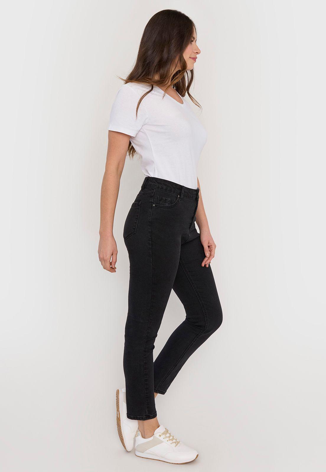 Jeans Mujer Skinny 1 Botón Negro Corona-3