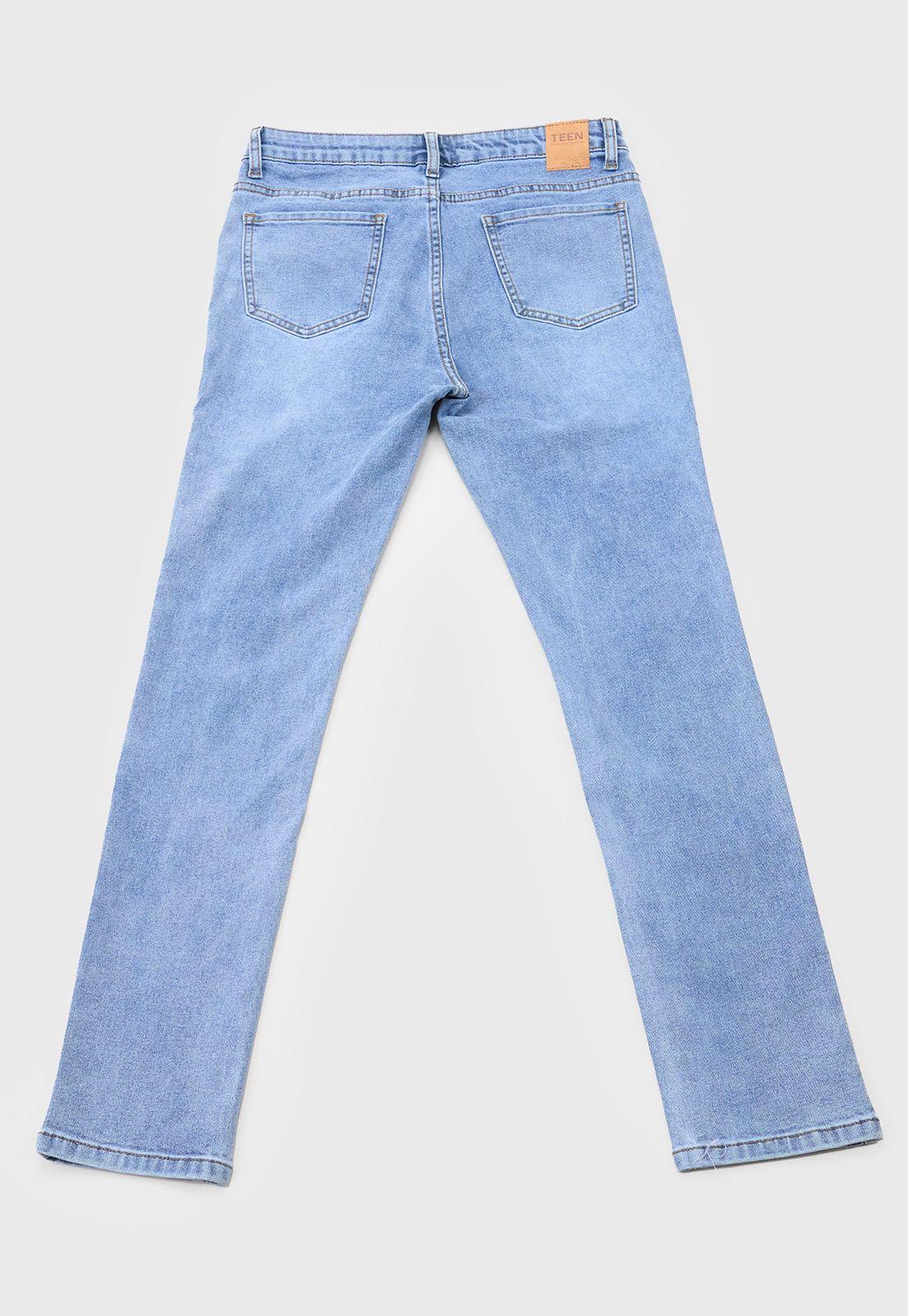 Jeans Niño Teens 5 Bolsillos Azul Claro Corona-1